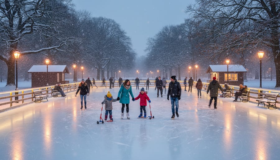 Skaters enjoying winter activities at Victoria Park in Cobourg